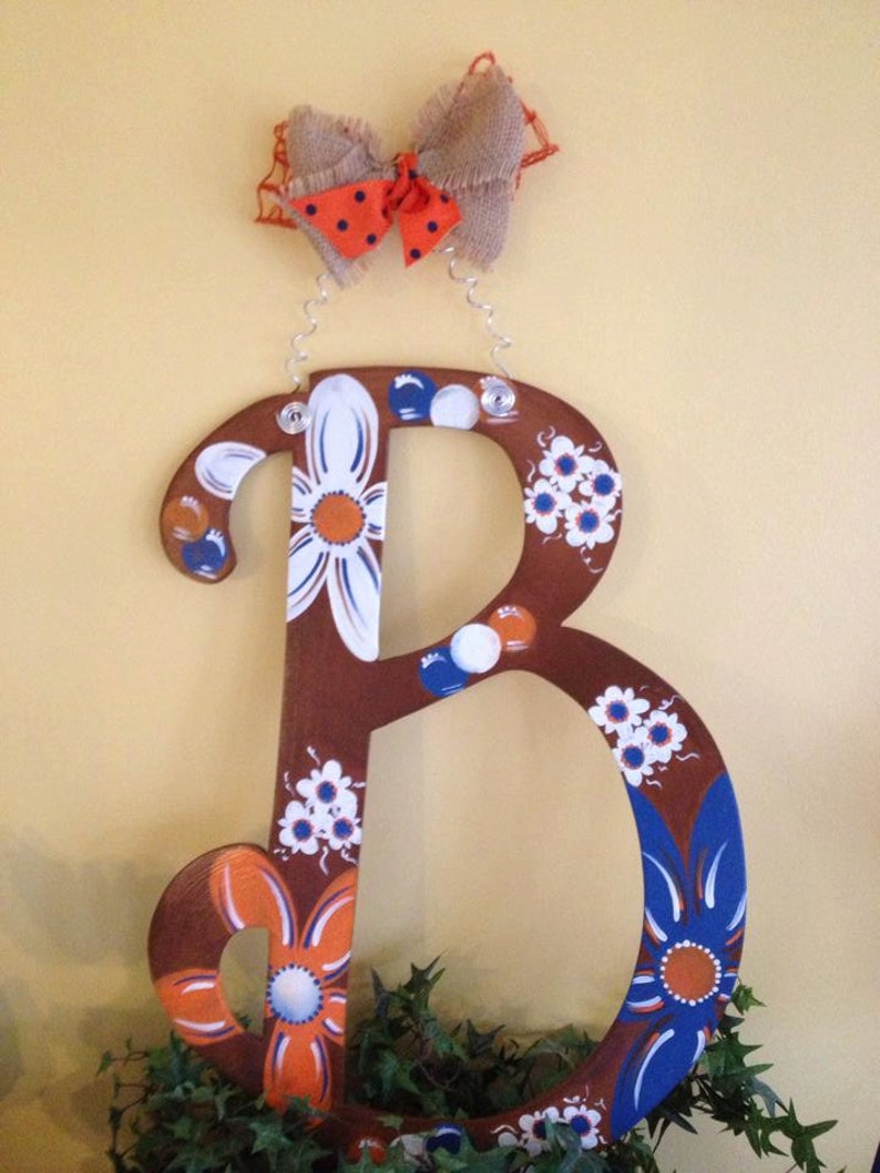 Monogrammed door hangers initials letters Etsy