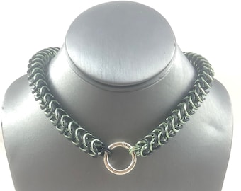Anodized Aluminum & Rubber Box Weave Collar