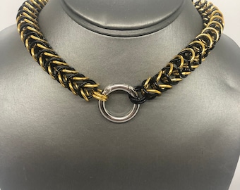 Aluminum Box Weave Chainmaille Collar