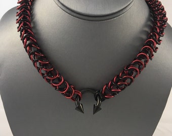 Aluminum Box Weave Chainmaille Pup Collar