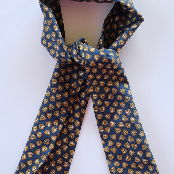 Silk Cravats 39" X 4.5". Assortment of colours & pattern prints / floral / millefiori / geometric / pin dot / spots. Hand made in England