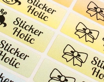 Glitter Pastel Stick on Object/Clothing Labels  - 60 Labels and 20 clear films