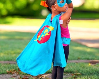 Kids Personalized Superhero Costume - Custom Cape, Mask, Belt, Armbands