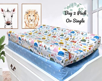 Boho Mountain Baby Changing Pad Cover: Gender Neutral Nursery Decor