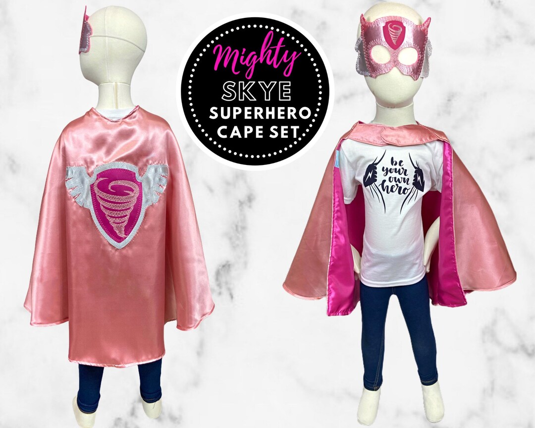 Personalized Superhero Cape for Girls - Pink and Purple Satin Cape for Kids Ages 3-5