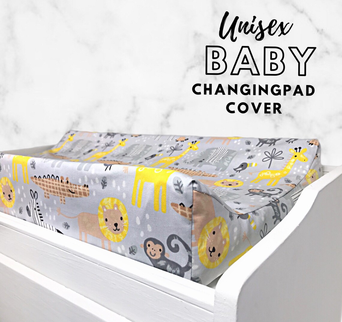 Changing Pad Cover 2 Pack Unisex Safari Nursery Gray/white Etsy