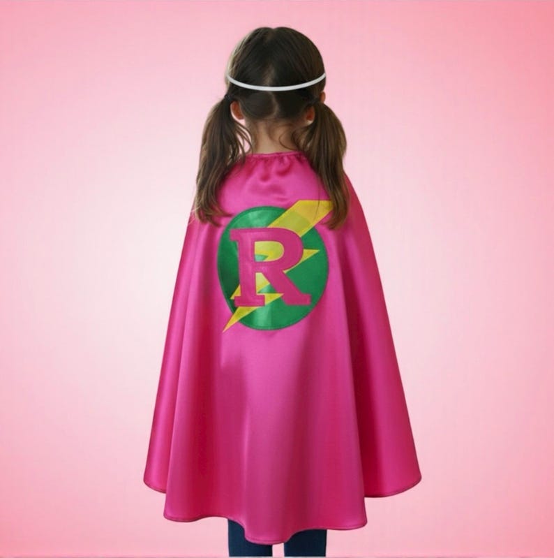 Personalized Superhero Cape with Mask, Custom Kids Dress Up Costume, Birthday Gift for Boys Girls, Pretend Play Cape Set image 4
