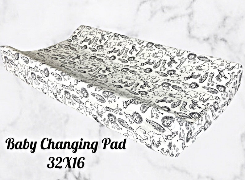 Changing Pad Cover 2 Pack Unisex Safari Nursery Gray/white Etsy