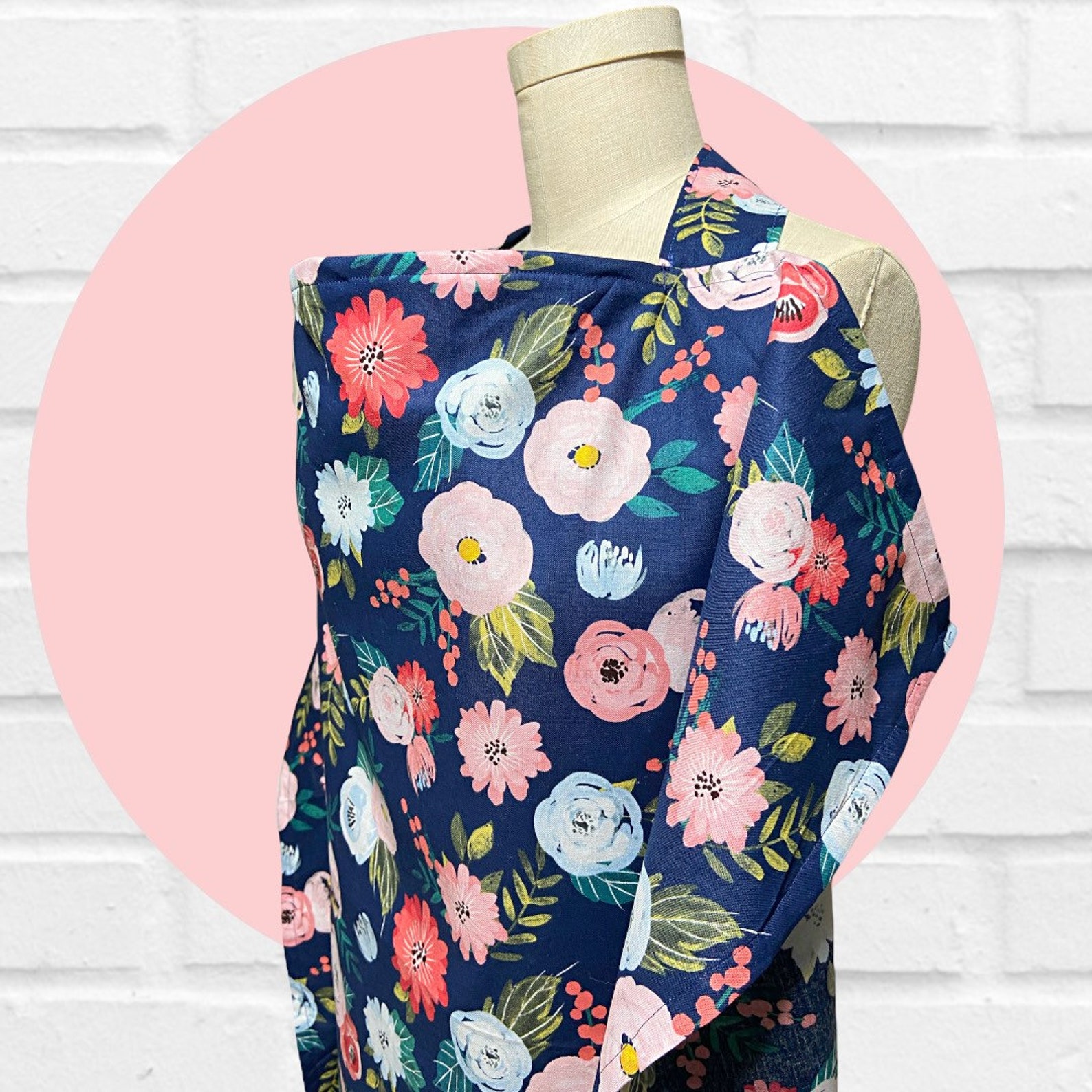 Nursing Cover Breast Feeding Cover Up Navy Pink and Coral Etsy