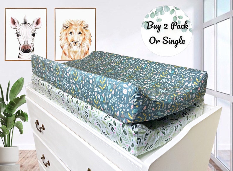 Nursery Leafy Greenery and Dots Changing Pad Cover Garden Etsy