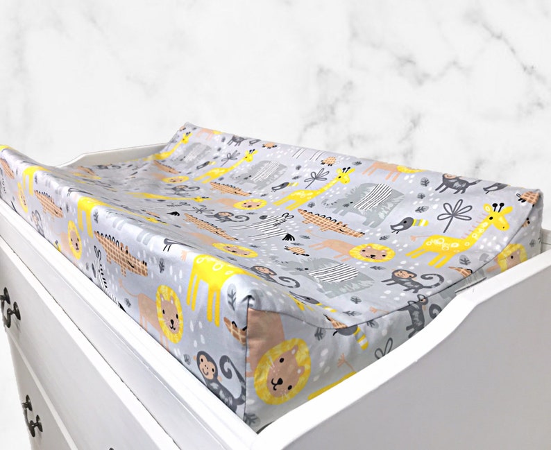 Changing Pad Cover 2 Pack Unisex Safari Nursery Gray/white Etsy