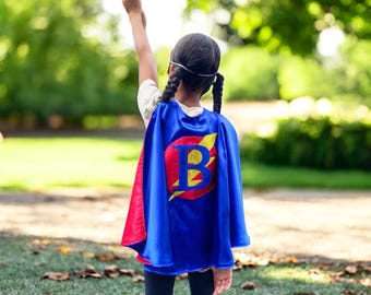 Personalized Superhero Cape with Mask, Custom Kids Dress Up Costume, Birthday Gift for Boys Girls, Pretend Play Cape Set