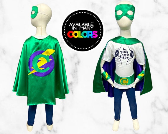 Conjunto de disfraz de capa y máscara de superhéroe verde para niños  Cosplay de superhéroe de Halloween para niños, Día de San Patricio, Favor  de fiesta de cumpleaños Poliéster -  México