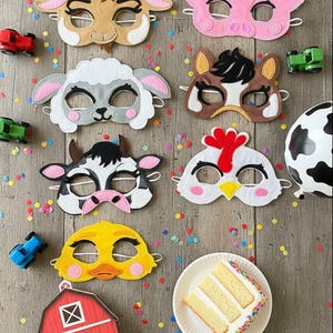 Children's Farm Animal Dress-Up Mask - Imaginative Play ( Pack Of 7) image 2