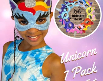 Máscara de unicornio mágico para recuerdo de fiesta de cumpleaños infantil,  accesorio para sesión de fotos, accesorio de fiesta caprichoso,