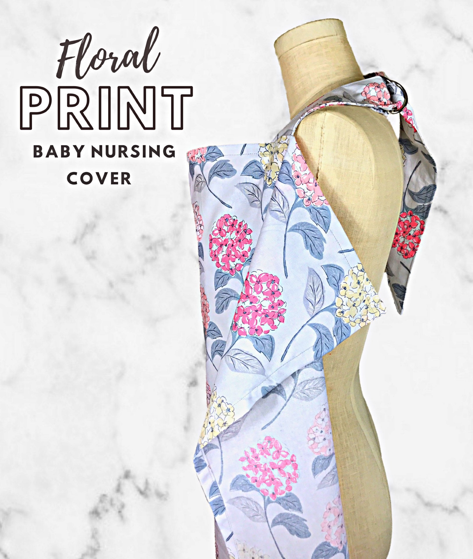 Wire Nursing Cover/ White Pink And Yellow Floral Print Etsy