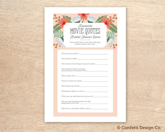 Instant Download Floral Peachy Bridal Shower Romantic Etsy