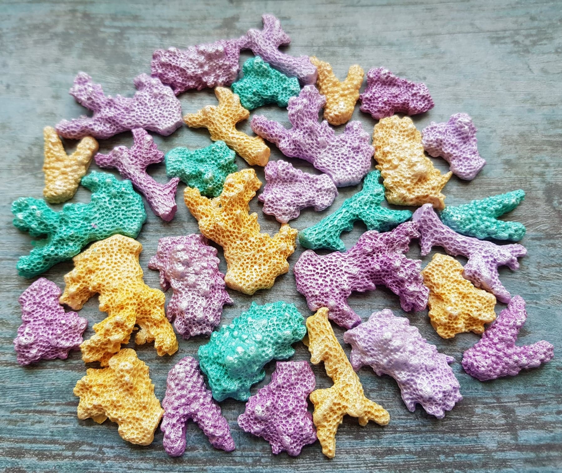 30 Edible Sugar Paste Fondant Corals Cake Cupcake Toppers
