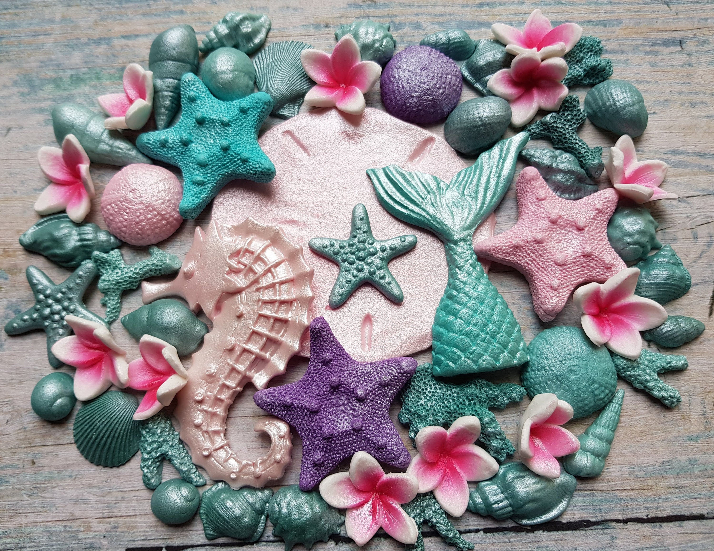 Seahorses Mermaid Tails Decorations Cake Toppers Cake