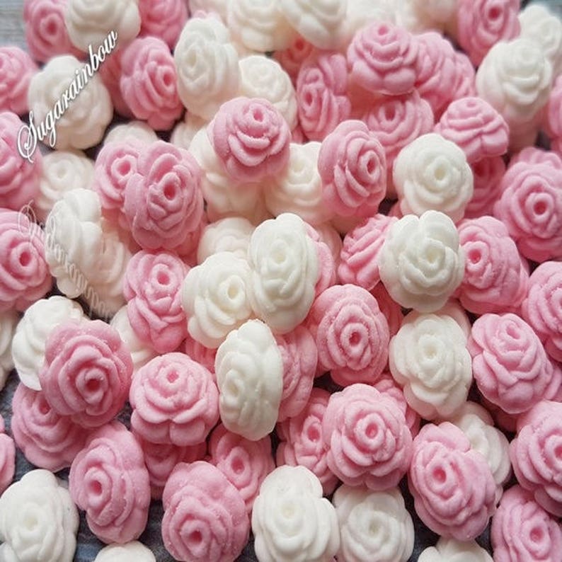 200 Tiny Sugar Roses Sprinkles Flowers Cake Cupcake Toppers Etsy