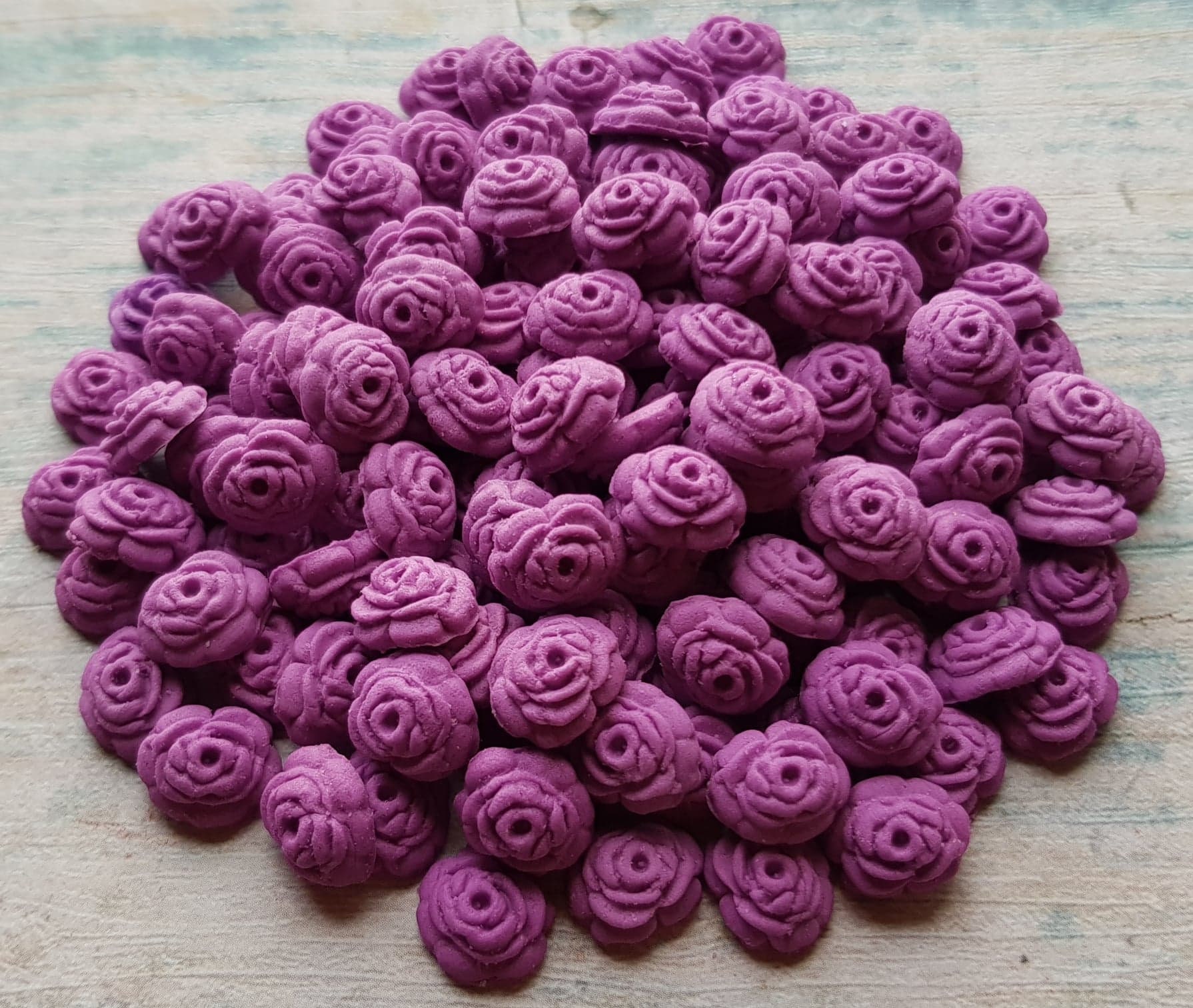 100 edible sugar paste fondant tiny roses cake cupcake toppers decorations pink