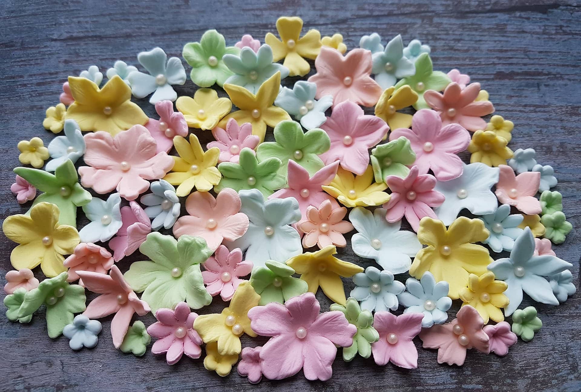 90 Edible sugar paste fondant flowers butterflies cake Etsy