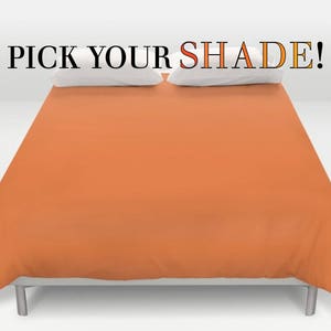 Orange Duvet Cover, Solid Orange Bedding, Dark Orange Bed Spread, Light Orange Duvet, Orange Bed Cover, King Queen Full Twin, Size