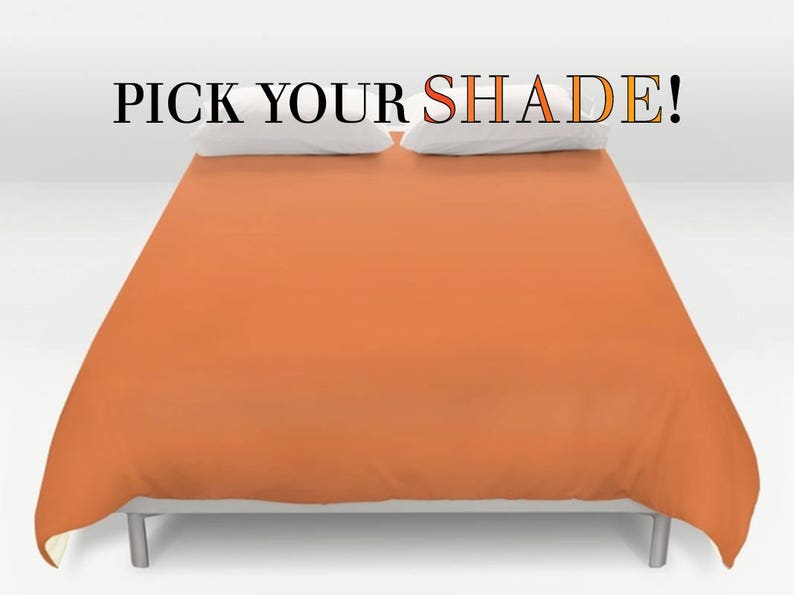 Orange Duvet Cover Solid Bedding Dark Bed Image 0