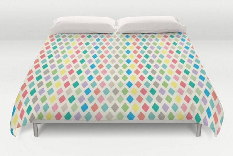 Geometric Duvet Cover Geometric Bedding King Queen Full | Etsy