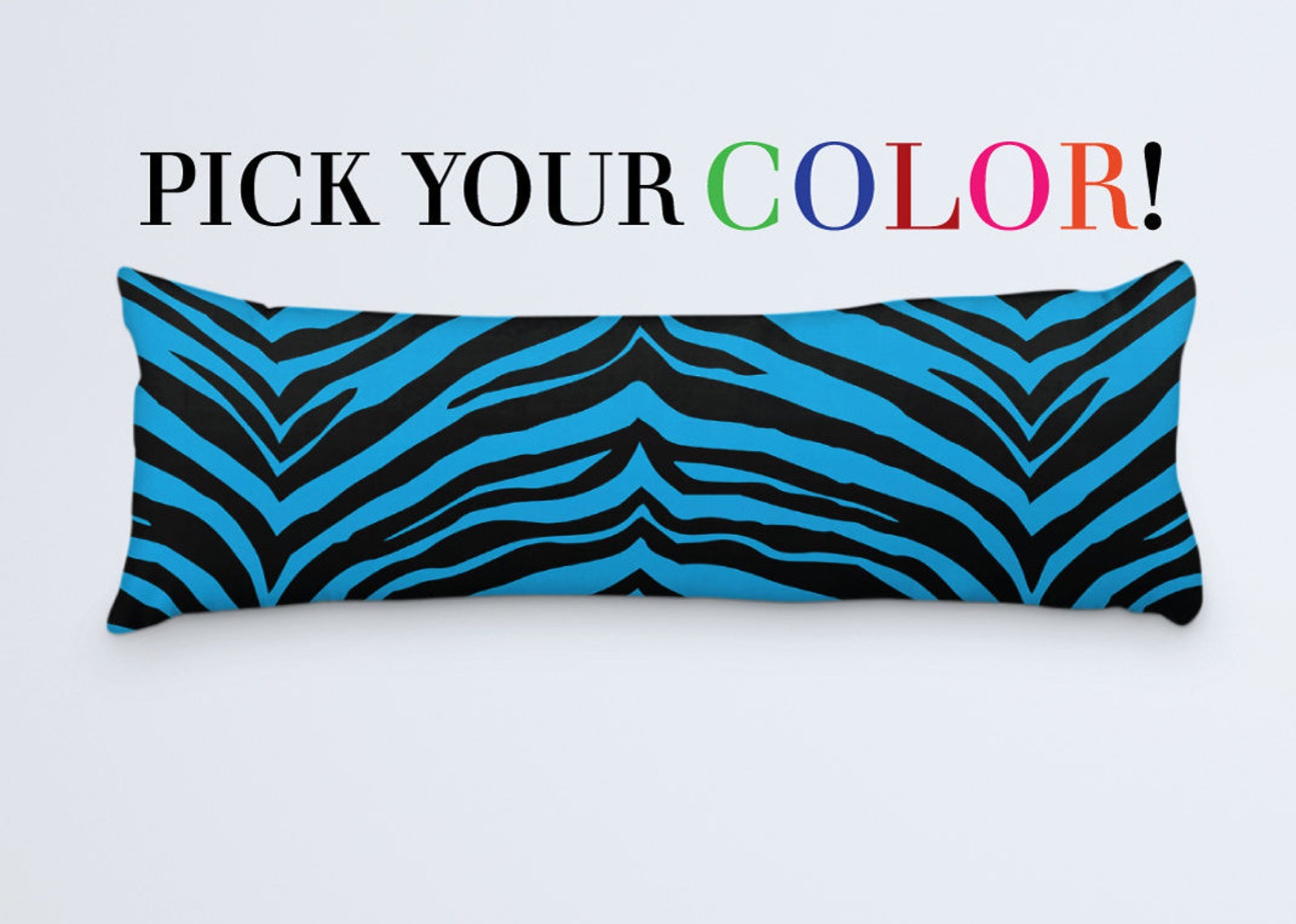 Tiger Body Pillow 20x54 Pillow Cover Long Bed Cushion Blue Etsy