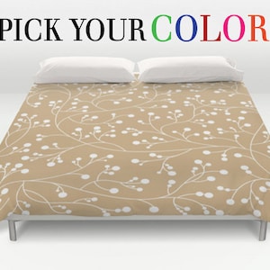 Duvet Cover, Floral Pattern Duvet, Queen Size, Full Size, Vines Comforter, Floral Bedding, Floral Bed Cover, Modern Duvet, Floral Duvet