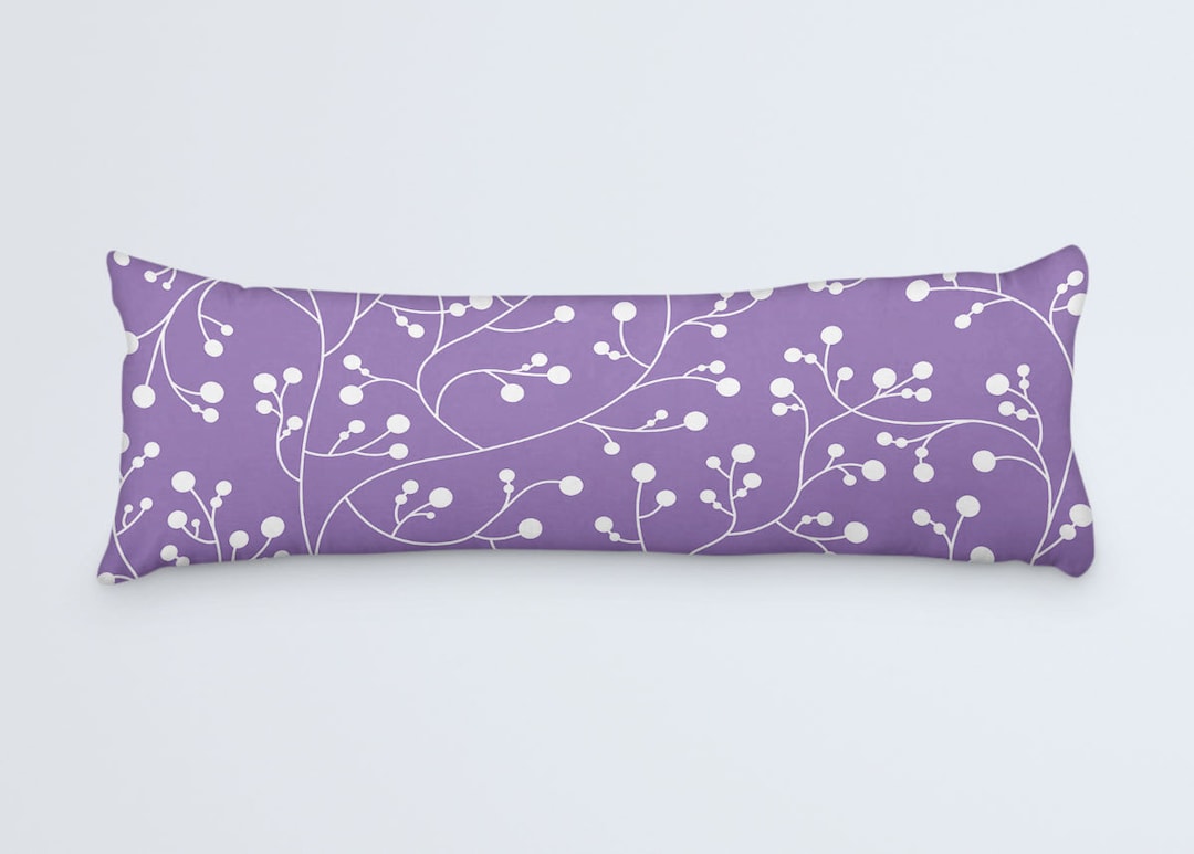 Floral Purple Body Pillow Cover 20x54 Etsy