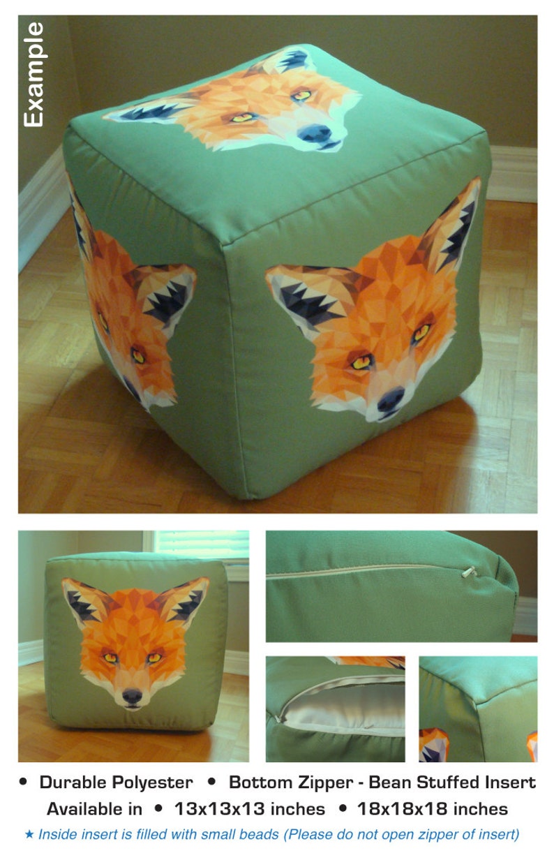 Green White Decor 18x18 Ottoman Green Hassock Cube Pouffe Footrest Floral Ottoman 13x13 Cube Seat Turquoise Pouf Polyester Ottoman