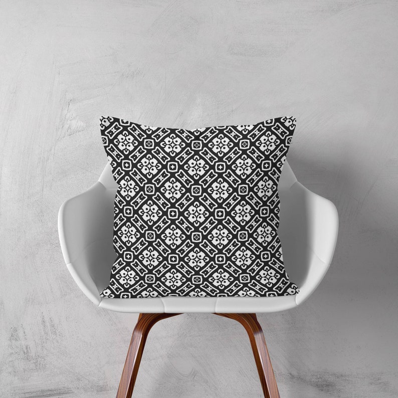 Sofa Decor Cushion Cover Decorative Pillow 16x16 18x18 20x20 Black White Cushion Diamond Patterned Throw Pillow Floral Bohemian Pillow