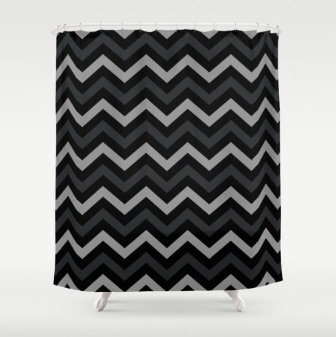 Black Shower Curtain Chevron Modern Black Shower Curtain Chevron, Black And White Chevron Shower Curtain