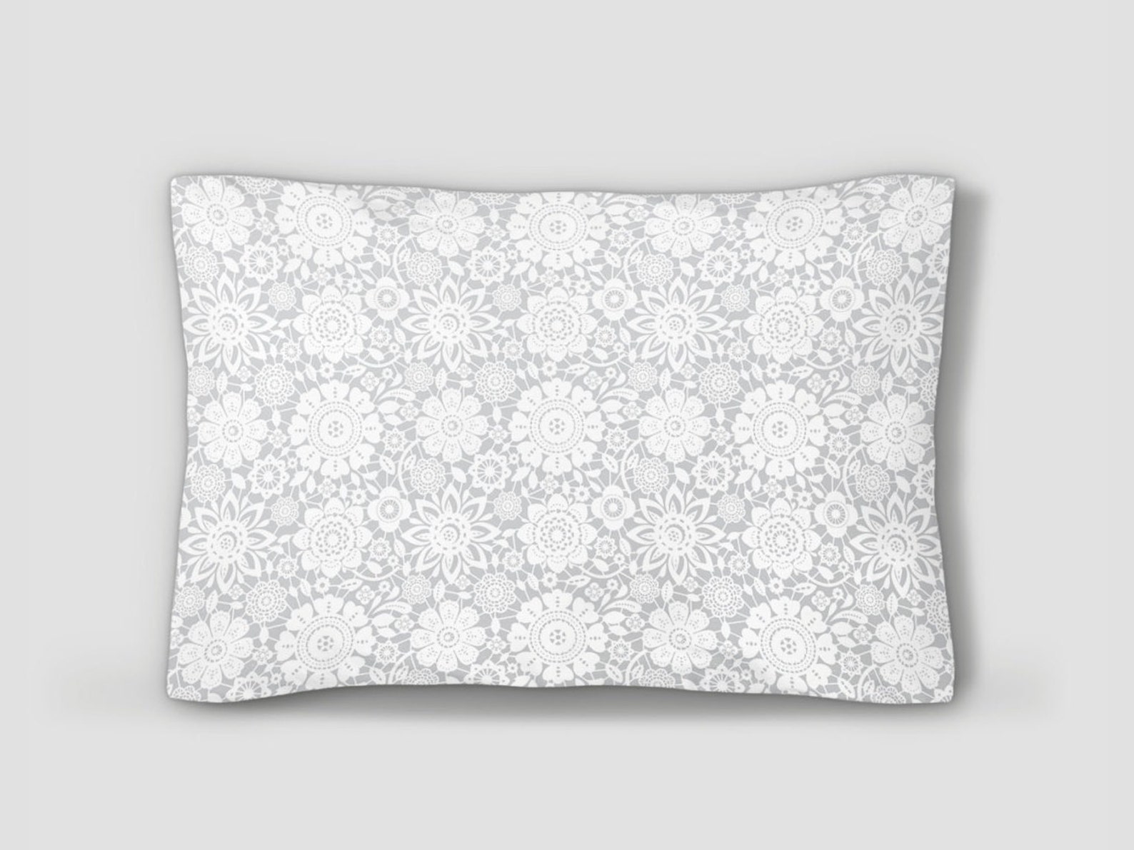 Floral Pillow Sham White Pillowcase Flower Bed Pillow Etsy