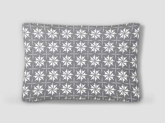 Grey White Sham Pattern Pillow Sham Geometric Pillowcase Etsy