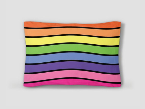 Rainbow Pillow Sham Colorful Pillowcase Pattern Bed Pillow Etsy