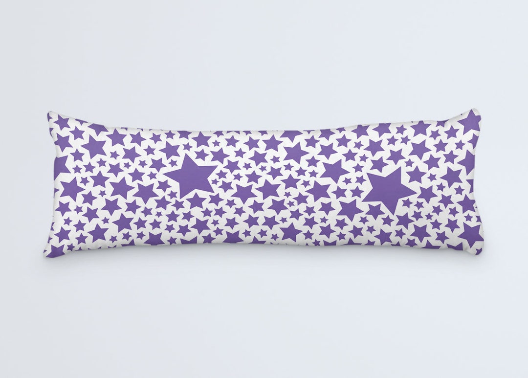 Stars Body Pillow Purple Long Pillow 20x54 Pillow Cover Etsy