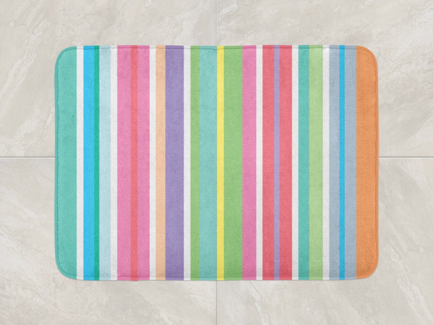 Colorful Bath Mat Stripes Bath Rug Foam Bath Rug Candy Etsy