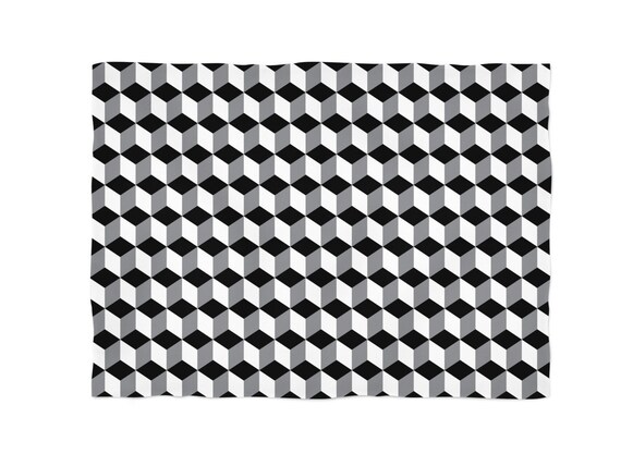Black and white geometric throw blanket sale
