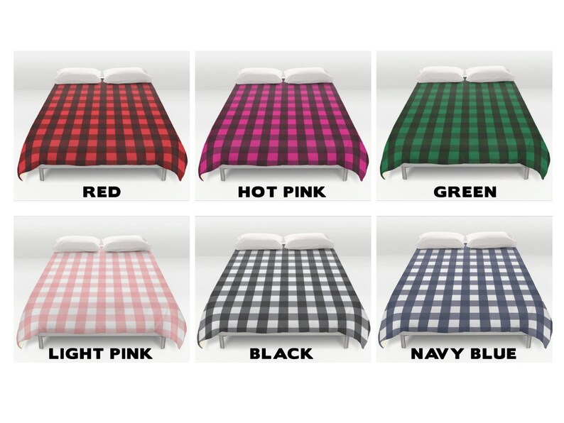 Buffalo Check Duvet Box Comforter Plaid Bedding Queen - Red Pink Plaid Bedding Buffalo Check Duvet Box Comforter Plaid Bedding Queen - Red Pink Plaid Bedding
