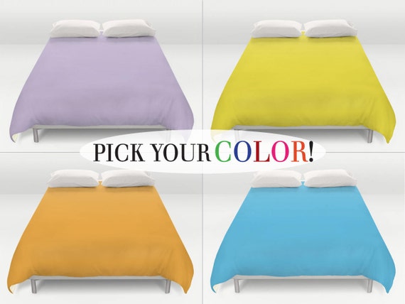 Duvet Cover Solid Bedding King Queen Full Twin Size Orange Etsy