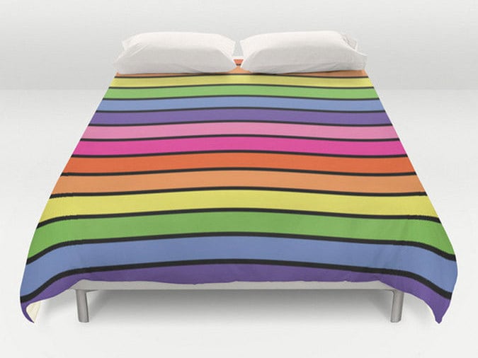Rainbow Duvet Cover Queen Full Twin Size Colorful Bedding Etsy