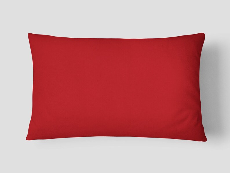 Red Lumbar Pillow Burgundy Bed Pillow Vermilion Long Etsy