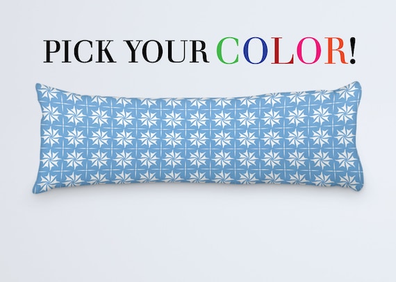 Blue Body Pillow Orange Body Pillow 20x54 Pillow Cover Long Etsy