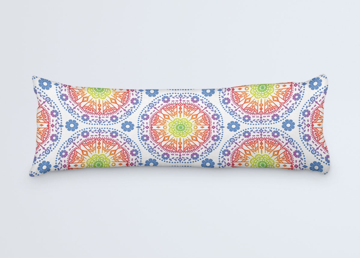 Boho Body Pillow Colorful Large Pillow Body Pillow Cover Etsy