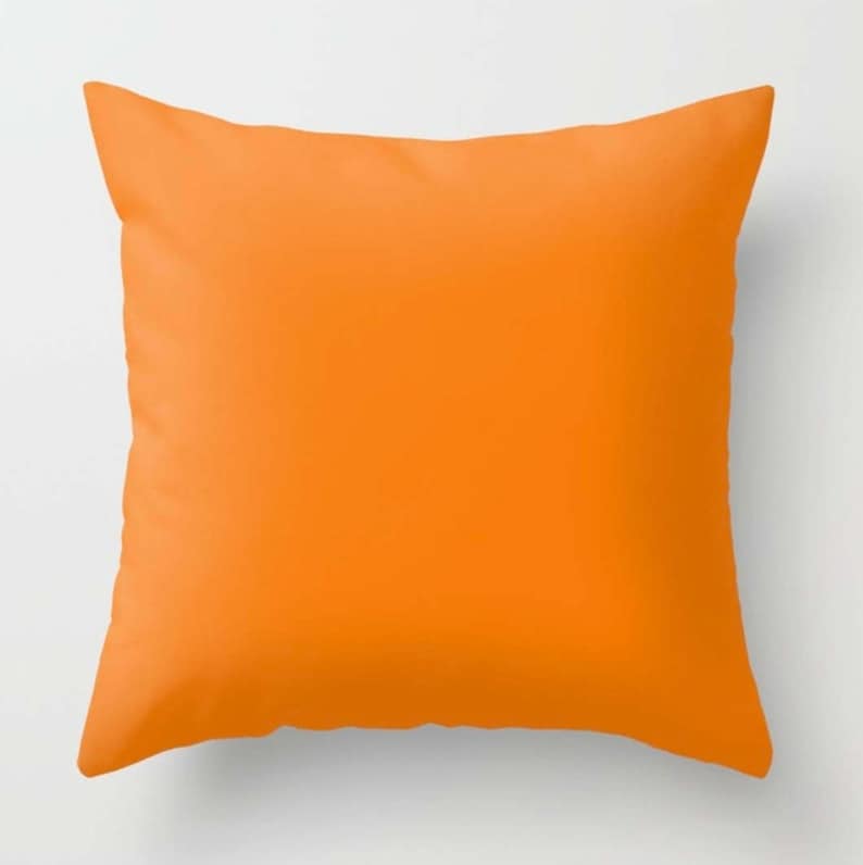 Orange Throw Pillow Decorative Pillow 16x16 18x18 20x20 Etsy