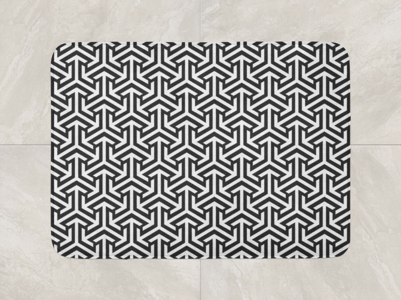 Geometric Bath Mat, Foam Bath Rug, Modern Bath Mat, Arrow Bathroom