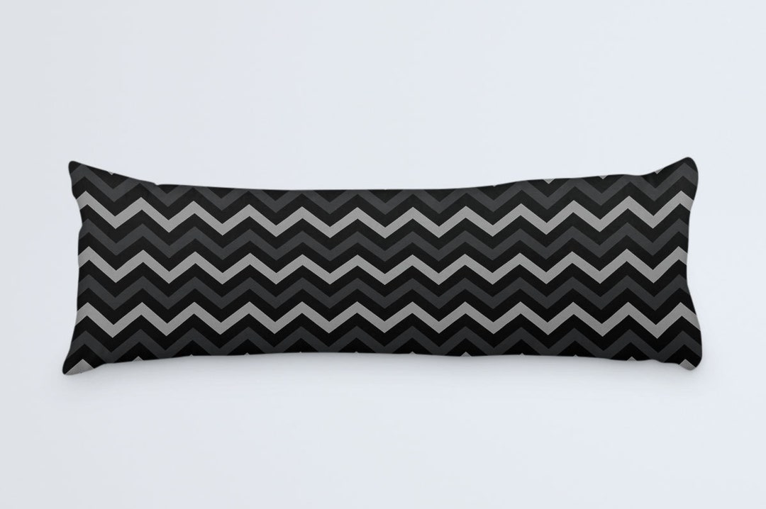 Black and Gray Chevron Body Pillow Cover size 20x54 Etsy.de